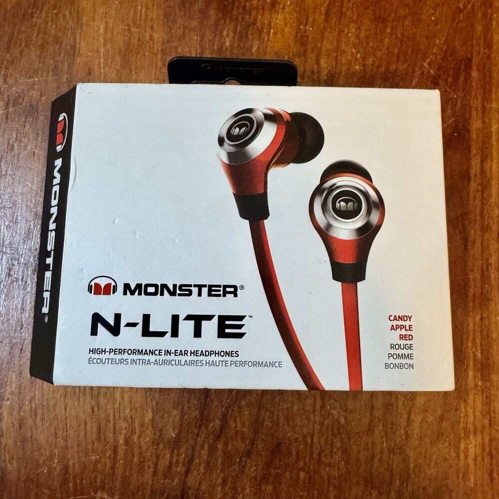Monster N-Lite In-Ear Headphones Candy Apple Red ControlTalk Open Box